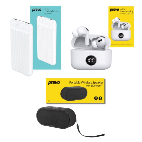 Prevo Travel & Holiday Entertainment Bundle with Active Noise Cancelling Earbuds