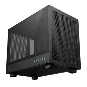 DeepCool CH160 Ultra-Portable Gaming Case Black Micro Tower with Tempered Glass Side Window Panel