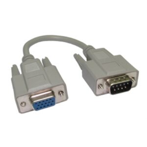VGA 9-Pin Male to SVGA HD15 Female Connector Adapter - Nickel Connectors