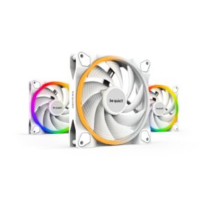 be quiet! LIGHT WINGS White 140mm PWM ARGB High Speed Case Fans x3