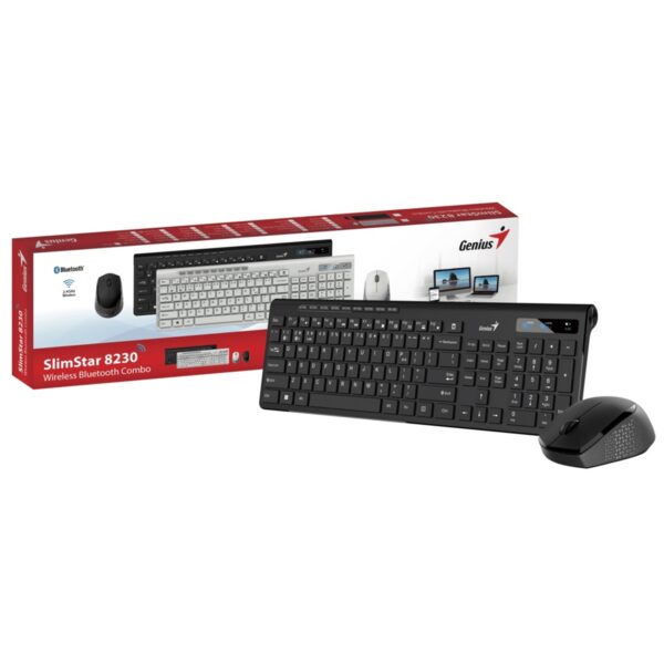 Genius SlimStar 8230 Bluetooth 5.3 and 2.4GHz Wireless Keyboard and Mouse Set