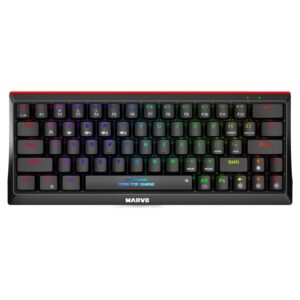 Marvo Scorpion KG962W-UK Tri-Mode Connection Wireless 60% TKL Mechanical Gaming Keyboard with Red Switches