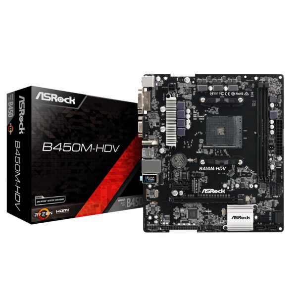 ASRock B450M-HDV R4.0 Super Alloy AMD AM4 Socket Motherboard