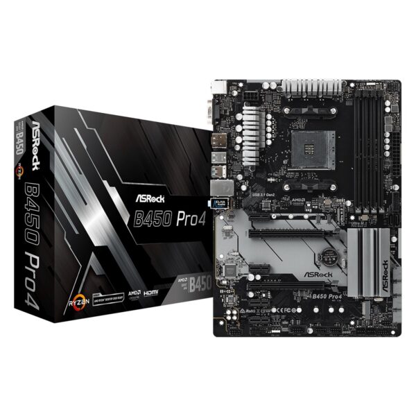 ASRock B450 Pro4 R2.0 Super Alloy AMD AM4 Socket Motherboard