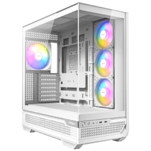 Antec C7 ARGB Mid Tower Tempered Glass PC Gaming Case - White