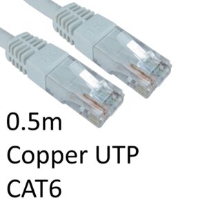 RJ45 (M) to RJ45 (M) CAT6 0.5m White OEM Moulded Boot Copper UTP Network Cable