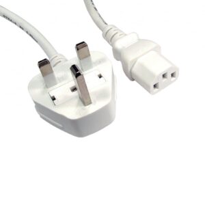 UK Mains to IEC C13 Kettle 1.8m White OEM Power Cable