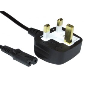 UK Mains to Figure 8 C7 2m Black OEM Power Cable