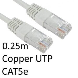 RJ45 (M) to RJ45 (M) CAT5e 0.25m White OEM Moulded Boot Copper UTP Network Cable