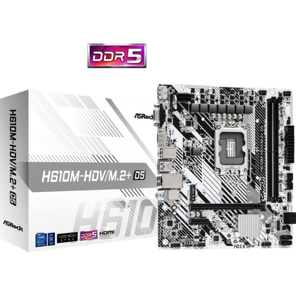 ASRock H610M-HDV/M.2+ D5 Intel 1700 Socket Motherboard