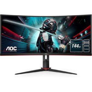 AOC CU34G2X/BK 34" WQHD 1ms VGA / HDMI / Display Port Freesync Height Adjustable Curved Monitor