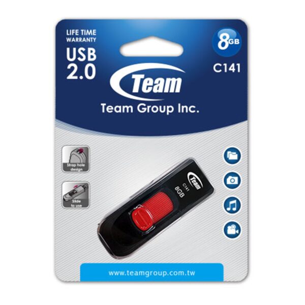 Team C141 8GB USB 2.0 Red USB Flash Drive