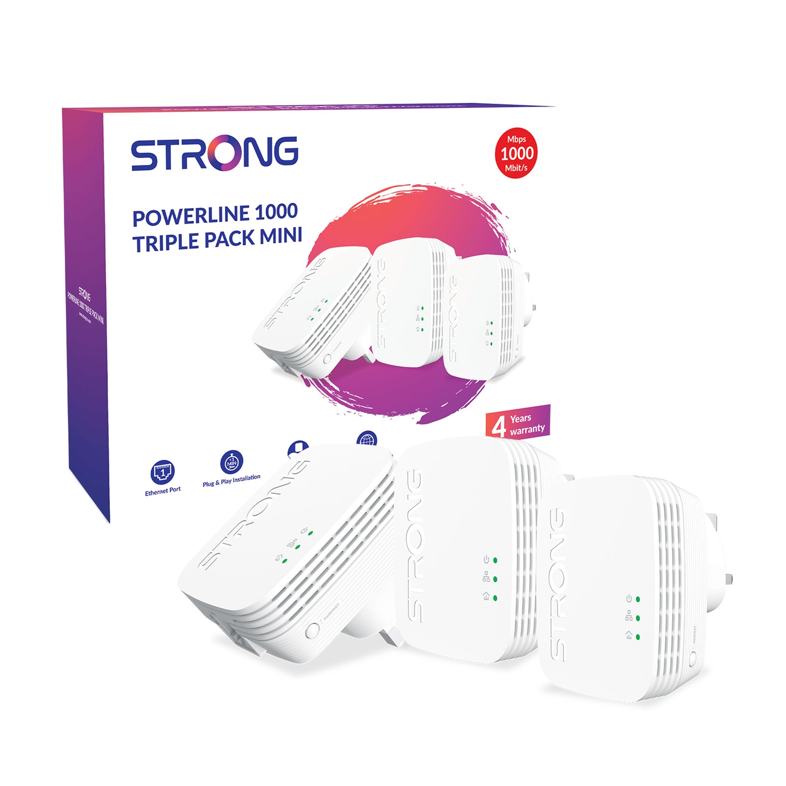 Strong POWERL1000TRIMINIUK AV1000 Mini Powerline Kit Triple Pack (3 Pack) - My CMS Strong POWERL1000TRIMINIUK AV1000 Mini Powerline Kit Triple Pack (3 Pack)