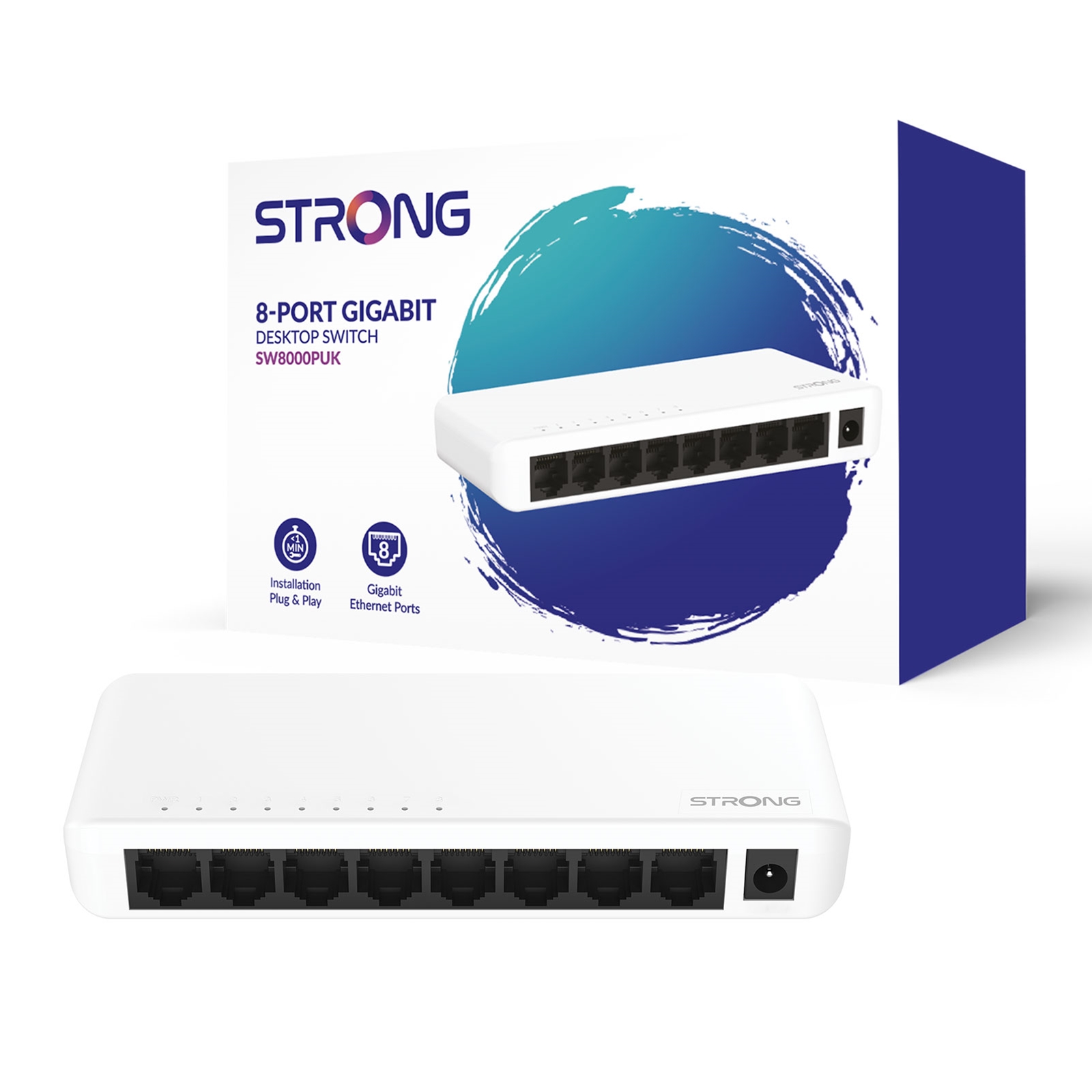Strong SW8000PUK 8 Port Gigabit Switch (Plastic) - My CMS Strong SW8000PUK 8 Port Gigabit Switch (Plastic)