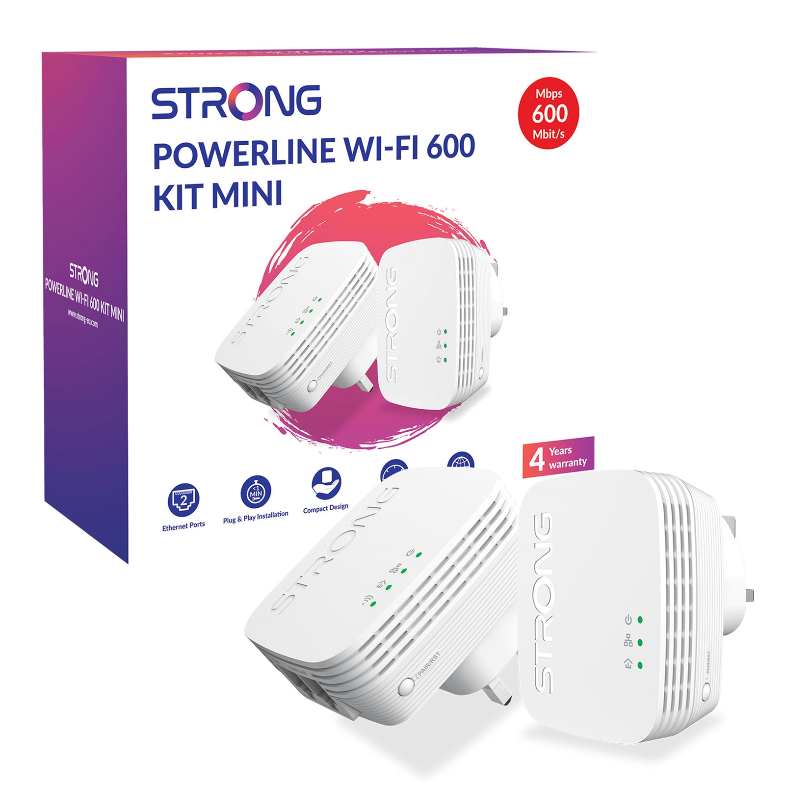 Strong POWERLWF600DUOMINIUK AV600 Mini WI-FI Powerline Kit (2 Pack) - My CMS Strong POWERLWF600DUOMINIUK AV600 Mini WI-FI Powerline Kit (2 Pack)