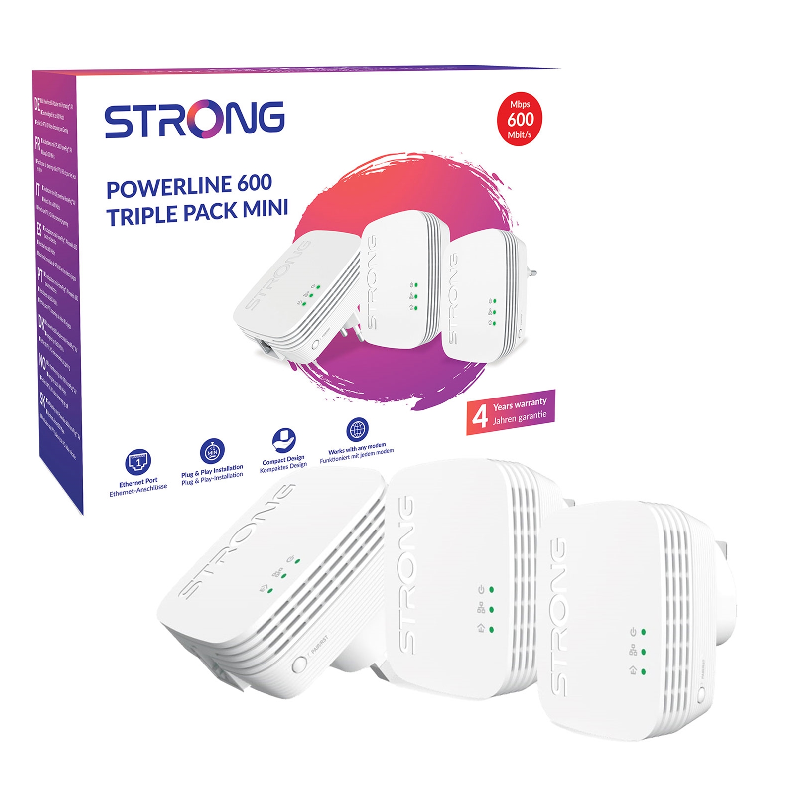 Strong POWERL600TRIMINIUK AV600 Mini Powerline Kit Triple Pack (3 Pack) - My CMS Strong POWERL600TRIMINIUK AV600 Mini Powerline Kit Triple Pack (3 Pack)