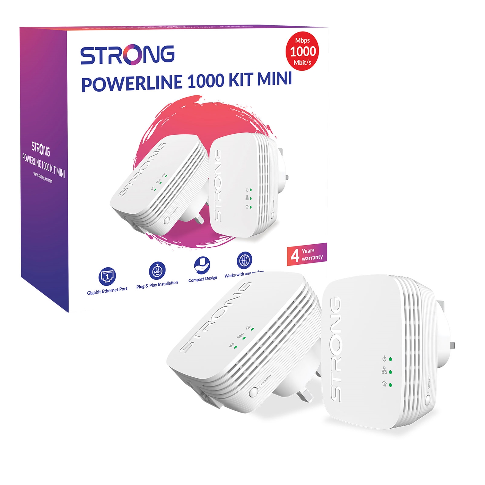 Strong POWERL1000DUOMINIUK AV1000 Mini Powerline Kit (2 Pack) - My CMS Strong POWERL1000DUOMINIUK AV1000 Mini Powerline Kit (2 Pack)