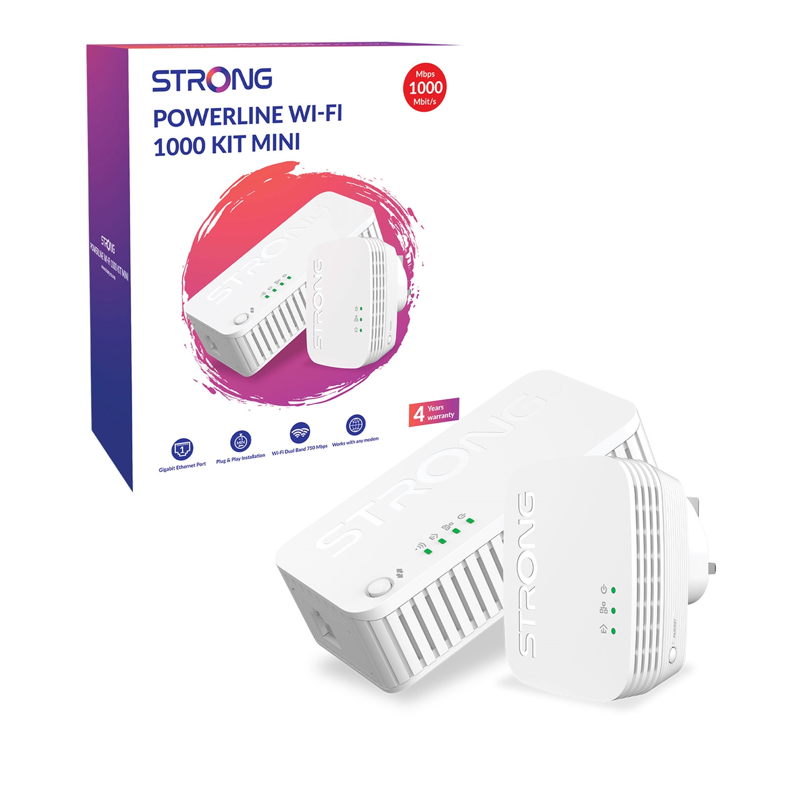 Strong POWERWF1000DUOMINIUK AV1000 Mini WI-FI Powerline Kit (2 Pack) - My CMS Strong POWERWF1000DUOMINIUK AV1000 Mini WI-FI Powerline Kit (2 Pack)