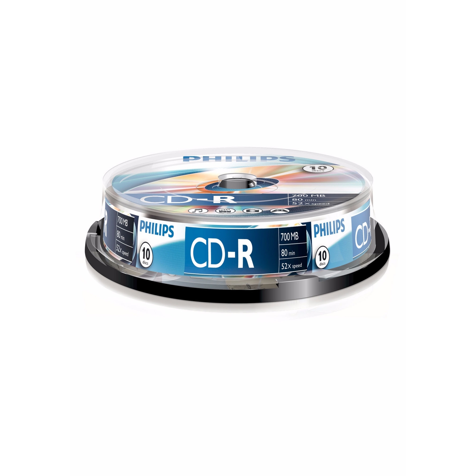 Philips CD-R Recordable 52X 10PK Spindle - My CMS Philips CD-R Recordable 52X 10PK Spindle