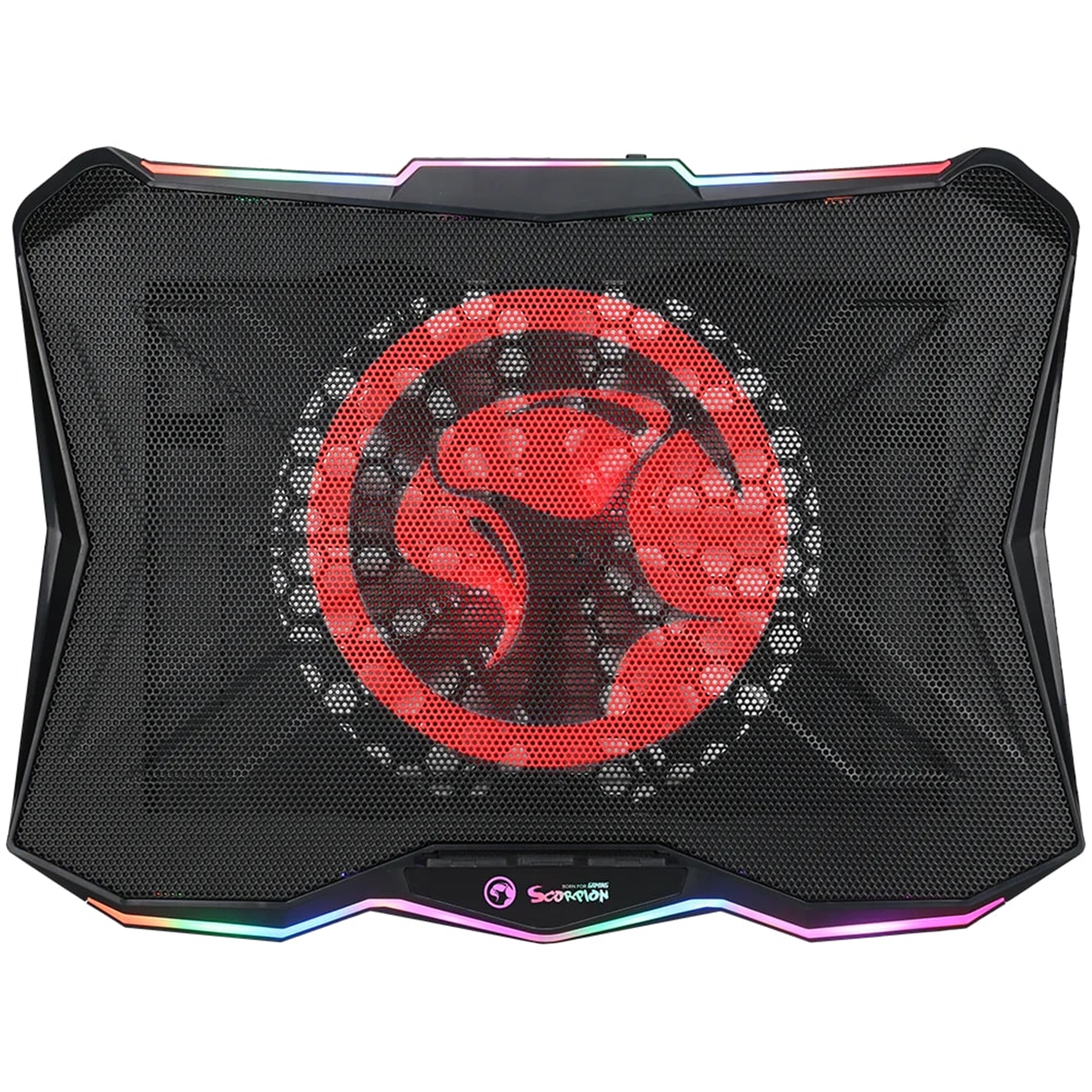 Marvo Scorpion FN-40 Atlas 40 USB Powered RGB Laptop Cooling Stand (Black) - My CMS Marvo Scorpion FN-40 Atlas 40 USB Powered RGB Laptop Cooling Stand (Black)