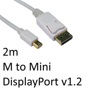 DisplayPort 1.2 (M) to Mini DisplayPort 1.2 (M) 2m White OEM Display Cable - My CMS DisplayPort 1.2 (M) to Mini DisplayPort 1.2 (M) 2m White OEM Display Cable