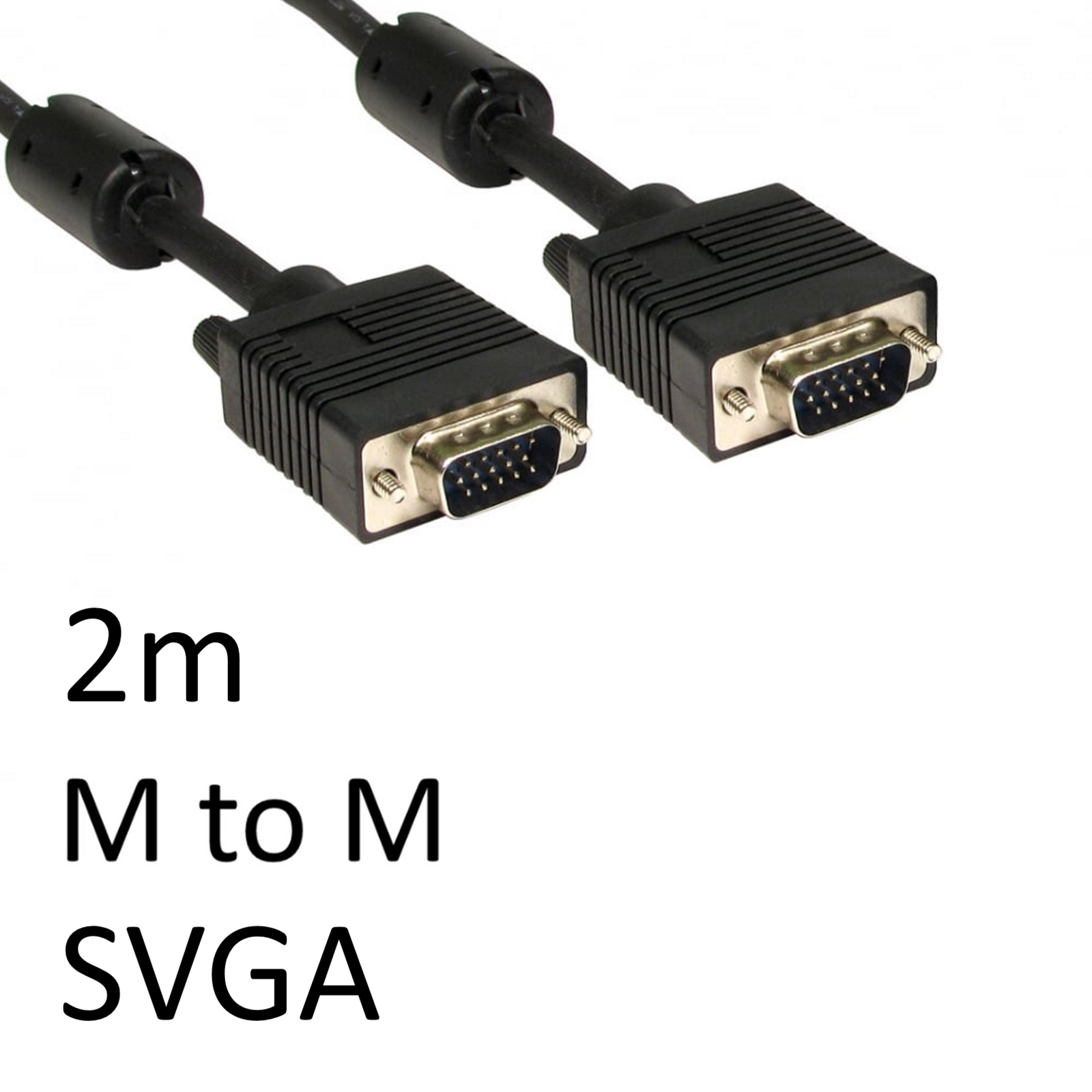 SVGA (M) to SVGA (M) 2m Black OEM Display Cable - My CMS SVGA (M) to SVGA (M) 2m Black OEM Display Cable