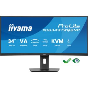 iiyama ProLite Curved Monitor XCB3497WQSNP-B1 34" VA Ultra-Wide Screen with KVM Switch