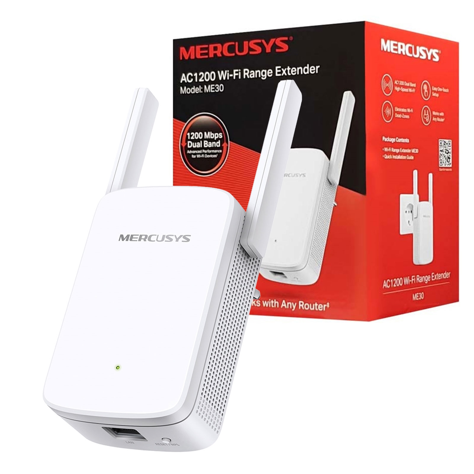 Mercusys ME30 AC1200 Wi-Fi Range Extender (UK Plug) - My CMS Mercusys ME30 AC1200 Wi-Fi Range Extender (UK Plug)