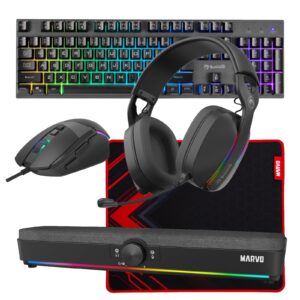 Marvo Scorpion 6-Product Gaming & Streaming Bundle featuring Gaming Keyboard