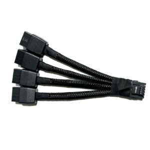 Replacement 12VHPWR 12+4Pin PCIE 5.0 to 4x8Pin (6+2P) Power Cable 10cm Braided